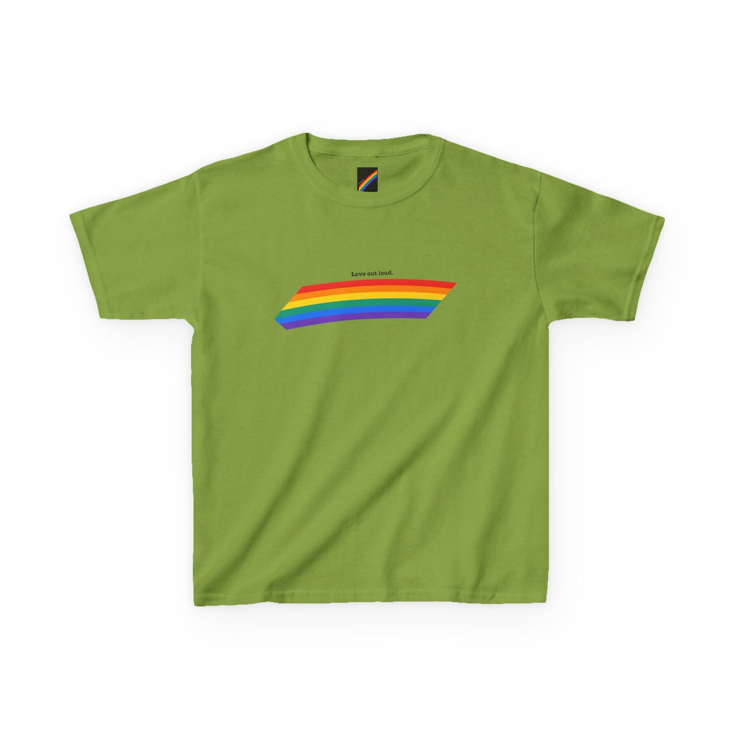 Kids Rainbow Graphic Tee - "Love out Loud" Design pride