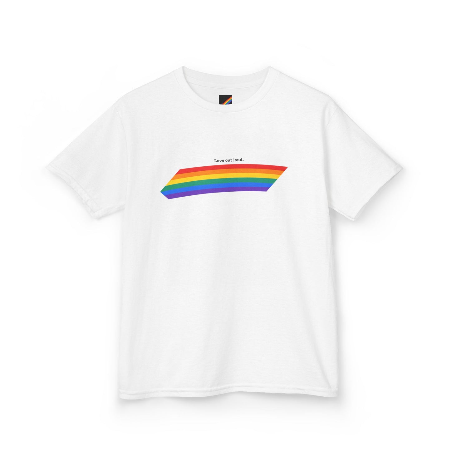 Kids Rainbow Graphic Tee - "Love out Loud" Design pride