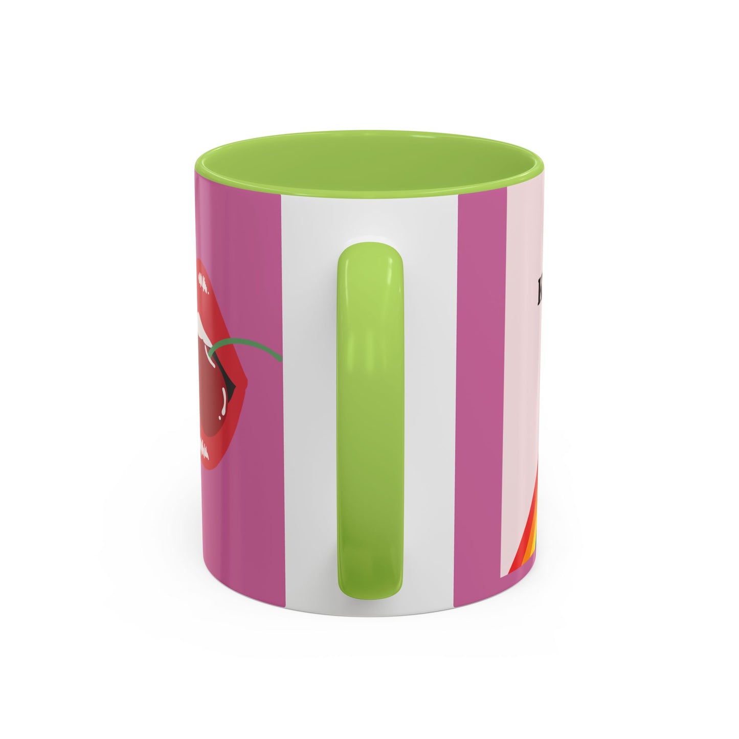 LGBT kiss girls Rainbow & Cherry Accent Coffee Mug - 11oz & 15oz