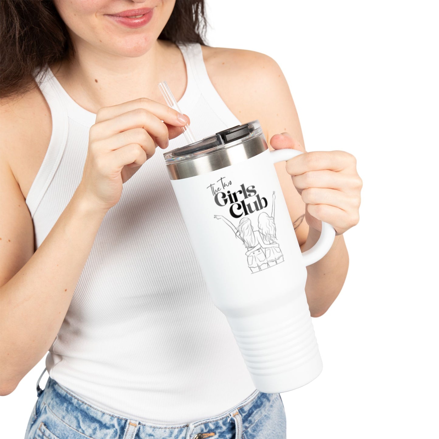 Two Girls Club celebrates Lesbian pride and is for girls who like girls unapologetically proud an Insulated Mug, Playful Lyrics for Lesbians