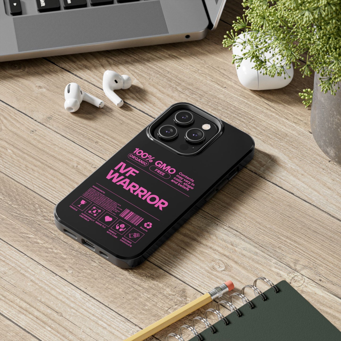 IVF Warrior Tough Phone Case - Empowering Gift for Fertility Journey, IVF Support, Organic Design, Personalized Cases, Motivational Art