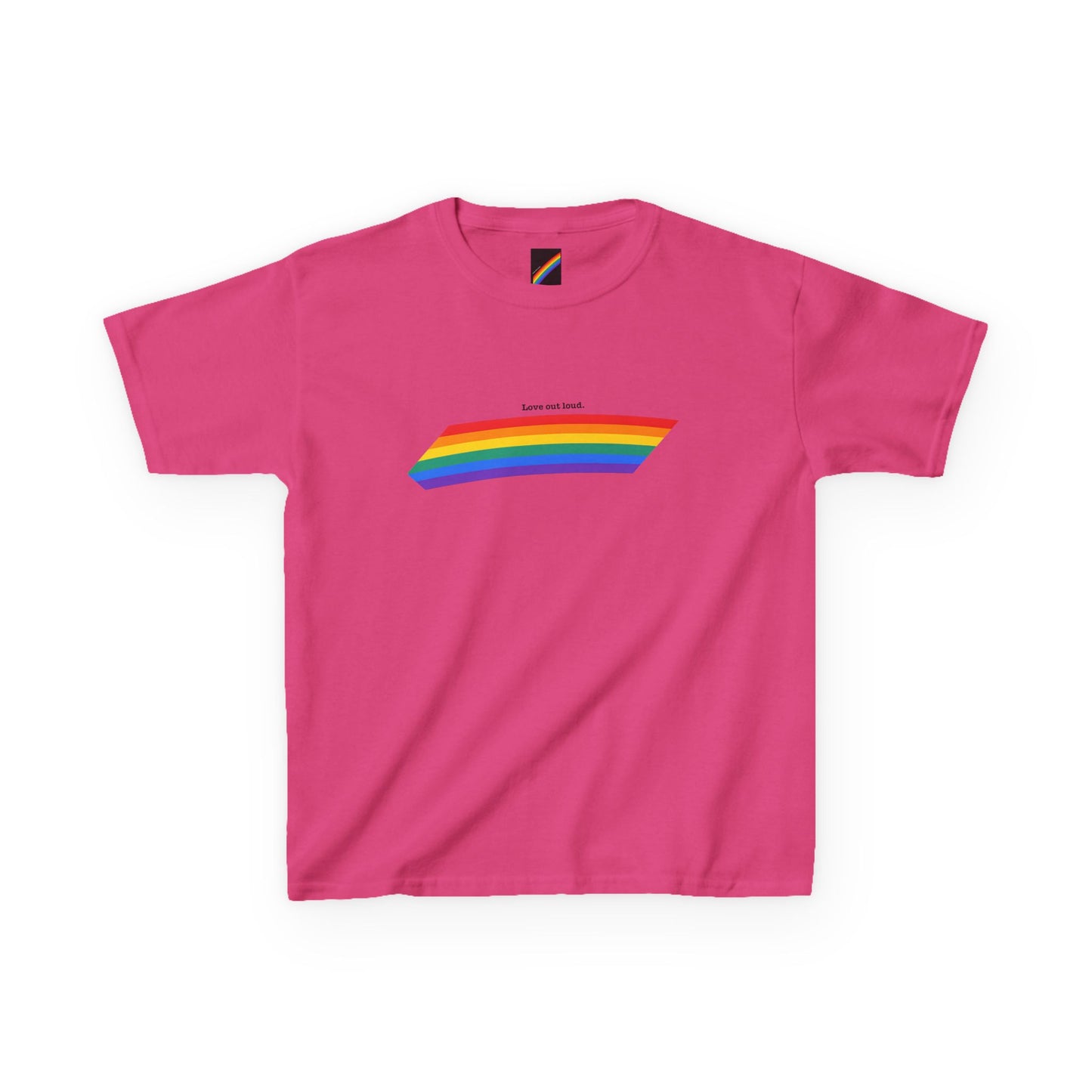 Kids Rainbow Graphic Tee - "Love out Loud" Design pride