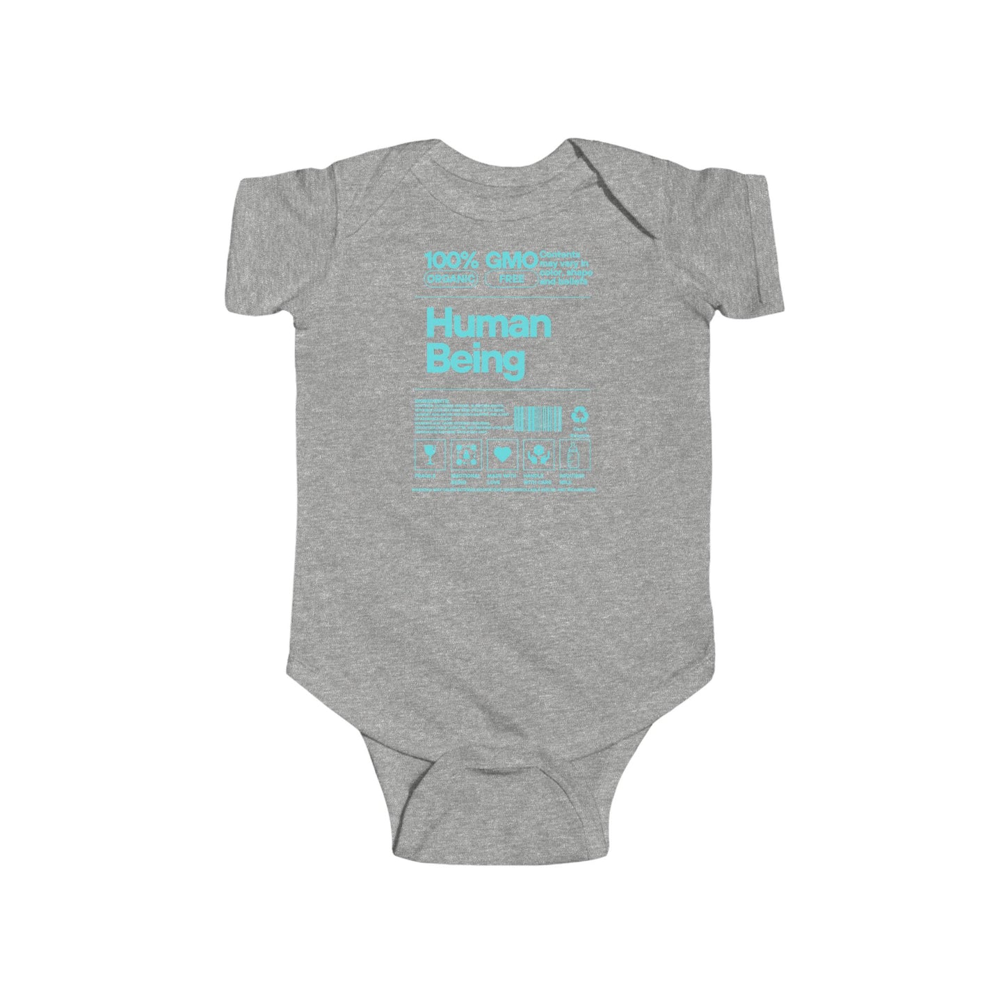 Funny Human Being Logo Infant Bodysuit, Baby Grow Gift, Cute Newborn Romper, Infant One-Piece Outfit, Toddler Jumpsuit, Gender Neutral Baby