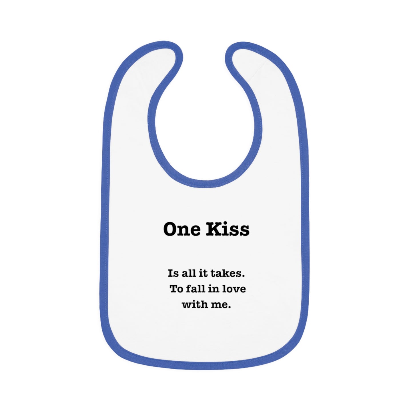 Cute Baby Bib - 'One Kiss' Inspirational Baby Bib for New Parents