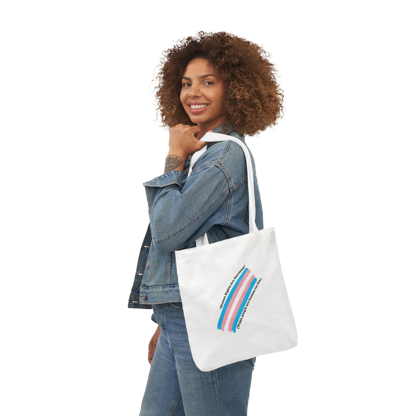 Trans Pride Canvas Tote Bag with 5-Color Straps - Eco-Friendly & Stylish
