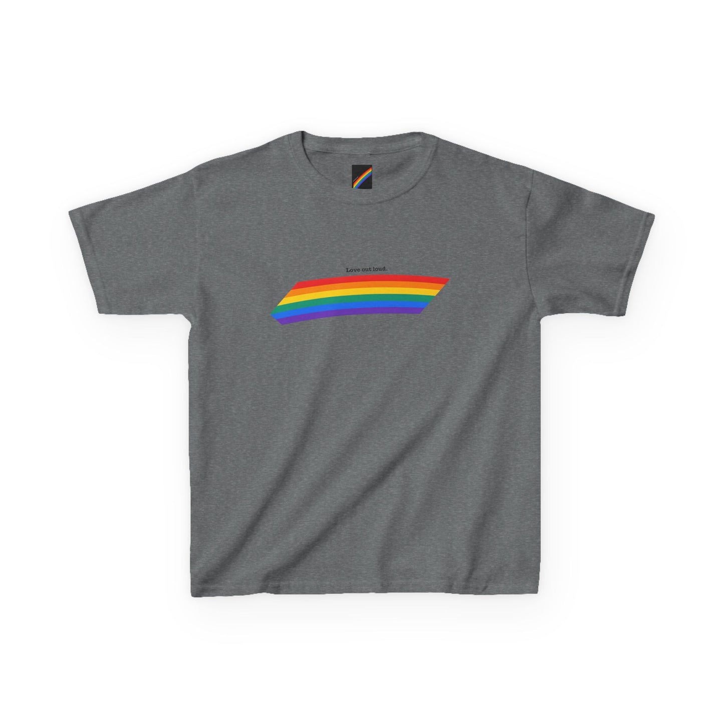 Kids Rainbow Graphic Tee - "Love out Loud" Design pride