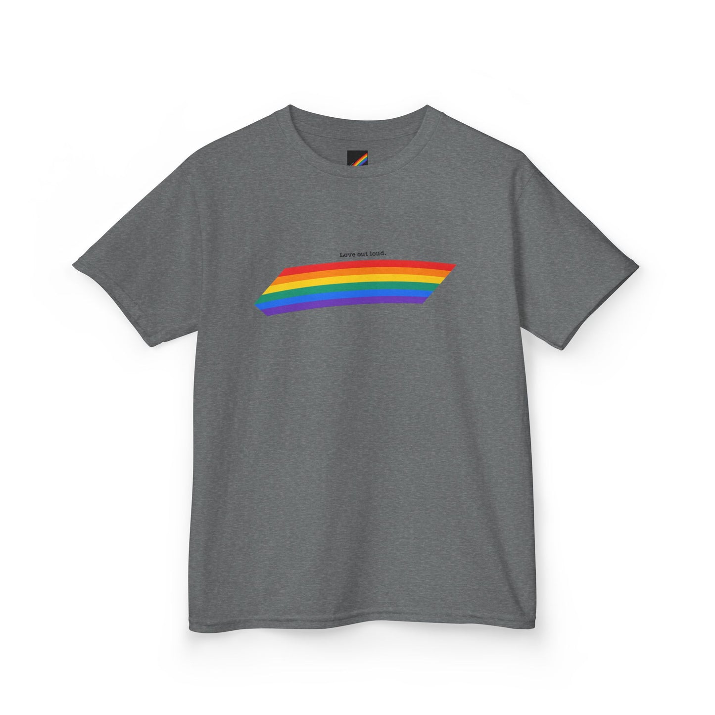 Kids Rainbow Graphic Tee - "Love out Loud" Design pride