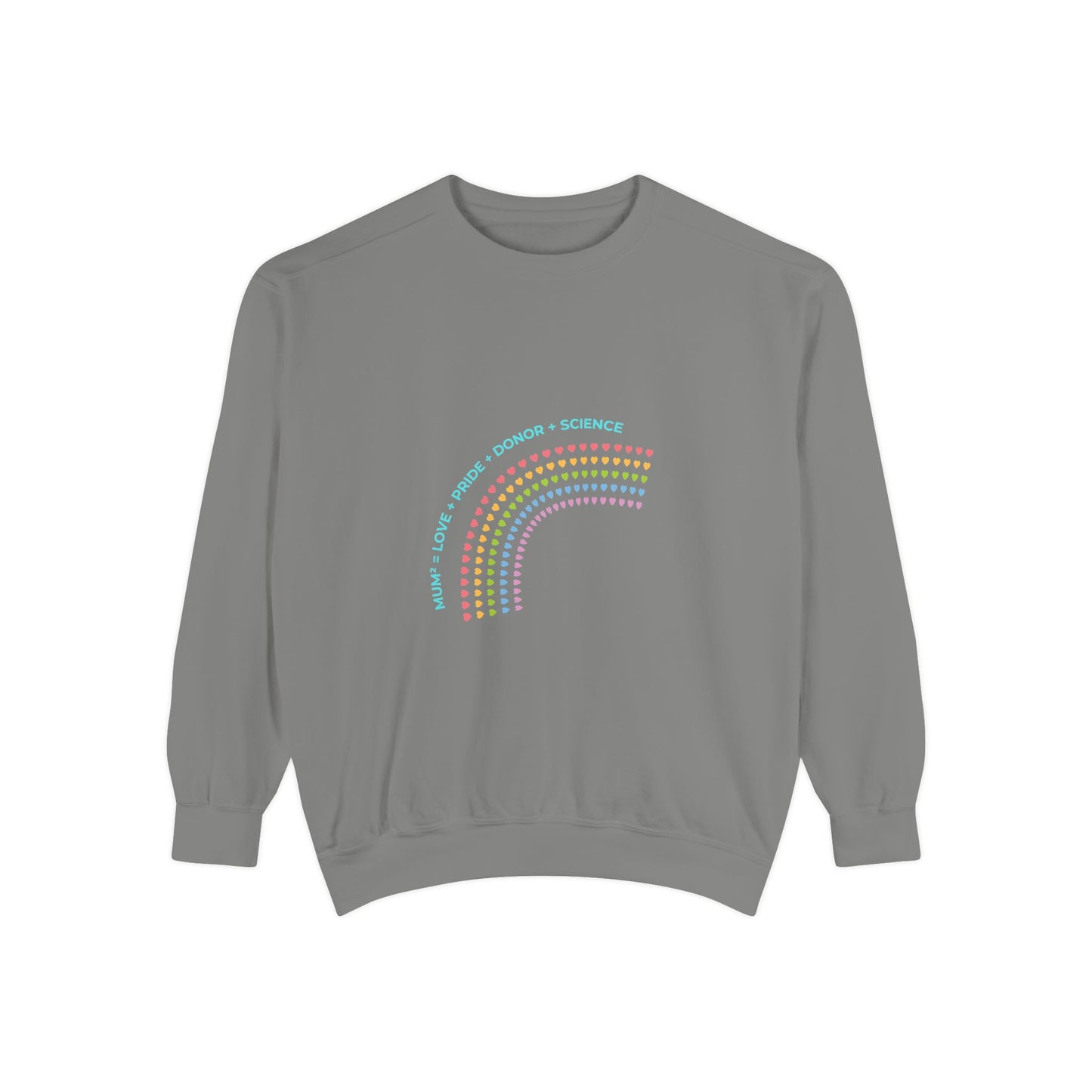 PRIDE MUMS2 Dot Rainbow Sweatshirt, Unisex Garment-Dyed Sweatshirt, Cozy Layering Piece, Perfect for Science Lovers, Gift for LGBTQ+ Ally