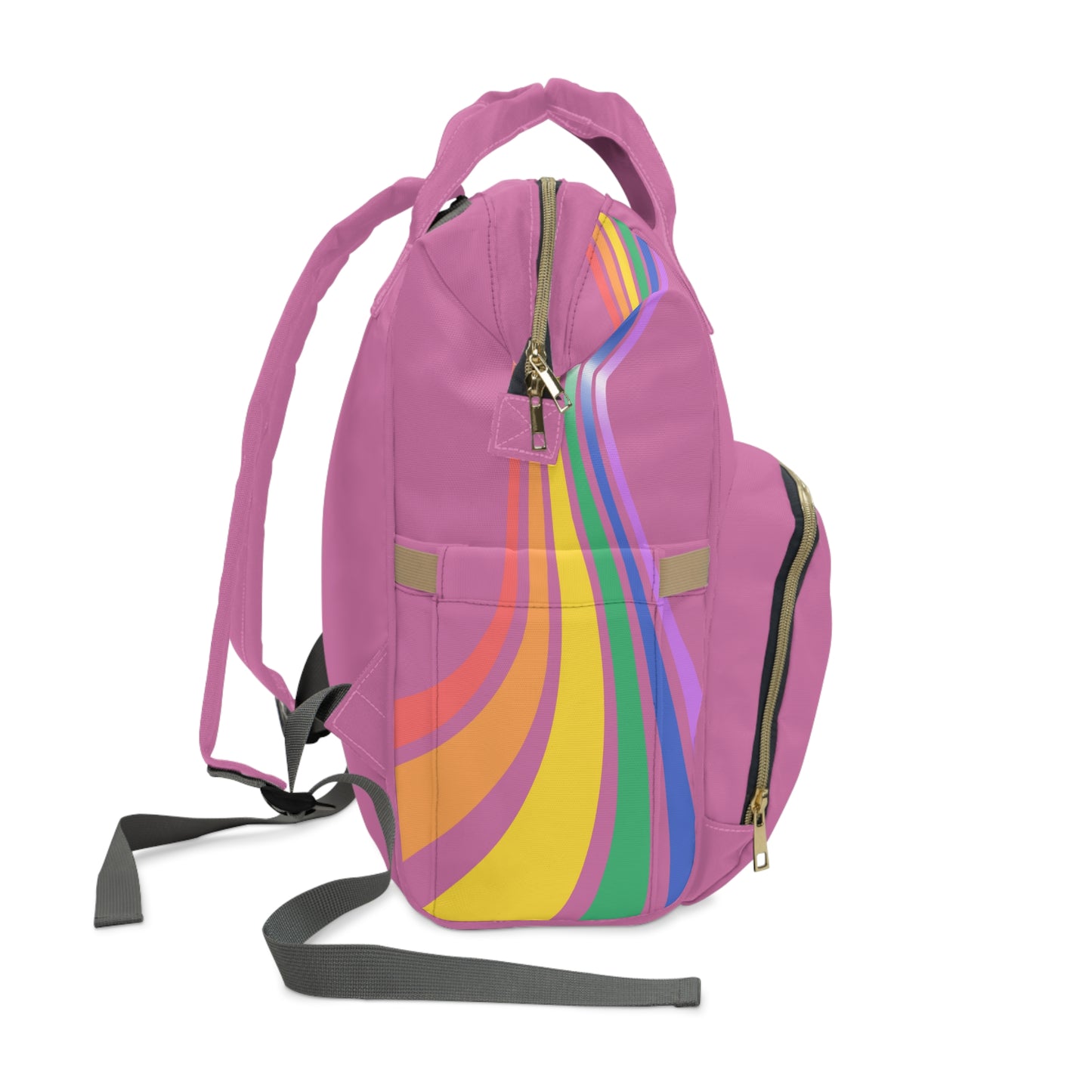 Gay Mum Diaper Backpack with Fun Warning Design