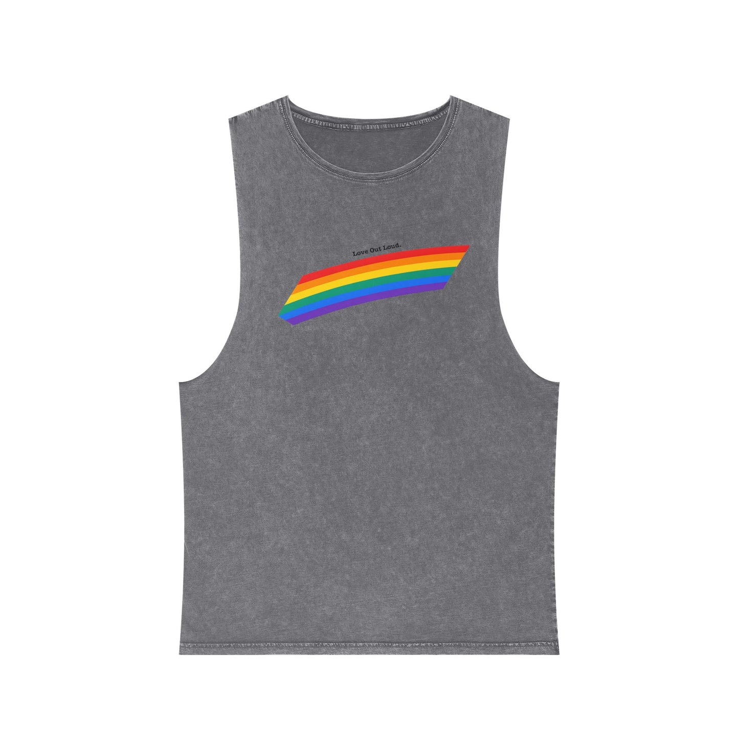 Unisex Stonewash Rainbow Pride Tank Top - Pride Apparel, Summer Essential