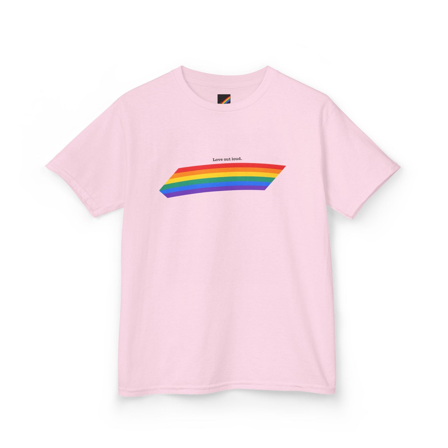 Kids Rainbow Graphic Tee - "Love out Loud" Design pride