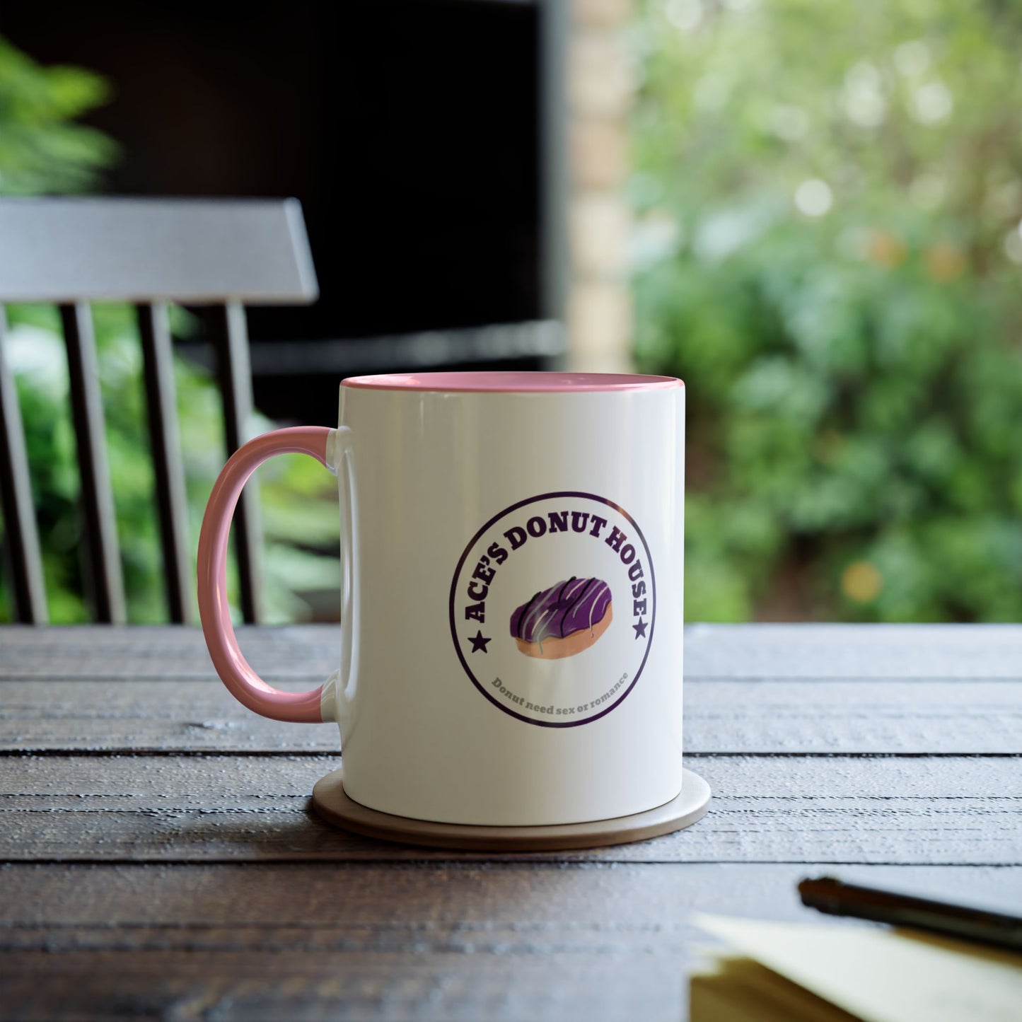 Mug - Asexual Pride Donut Pun Two-Tone Coffee Mug, 11oz