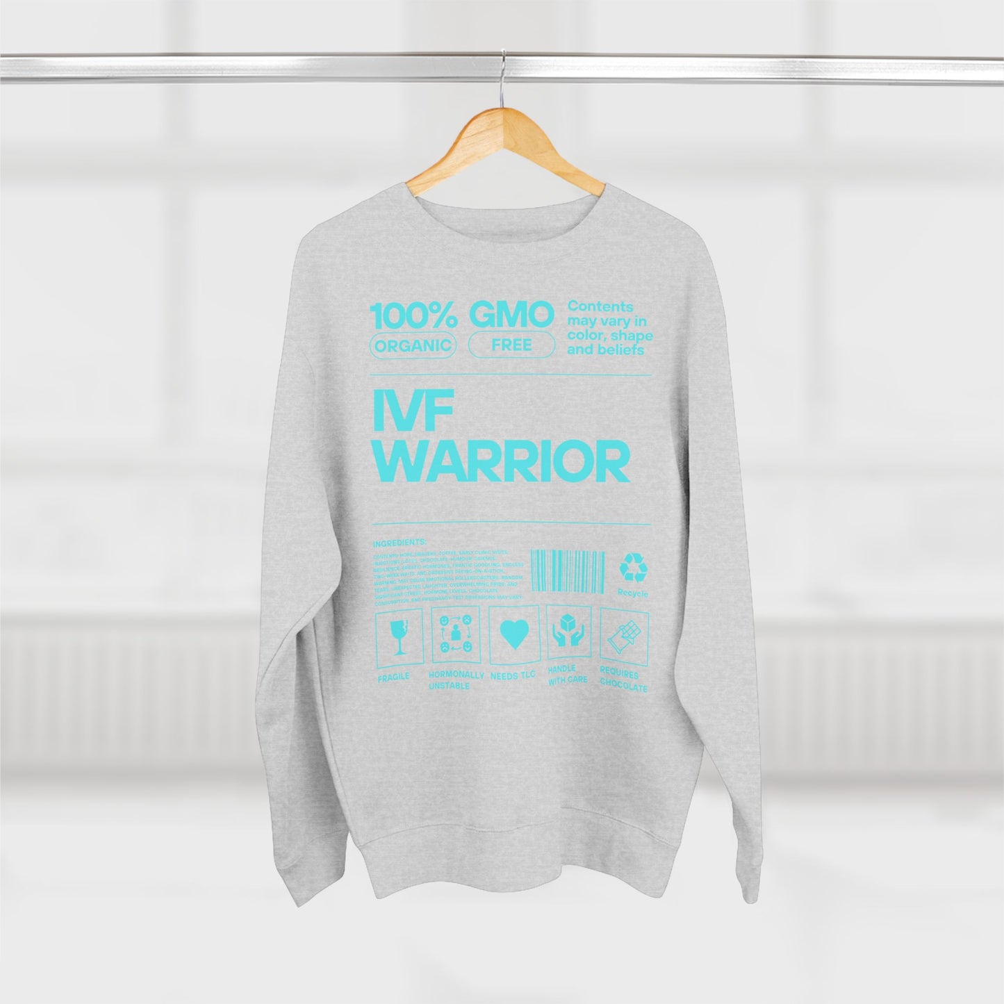 IVF Warrior Crewneck Sweatshirt, Infertility Awareness Jumper, Fertility Support Pullover, TTC Gift Shirt, IVF Survivor Sweater