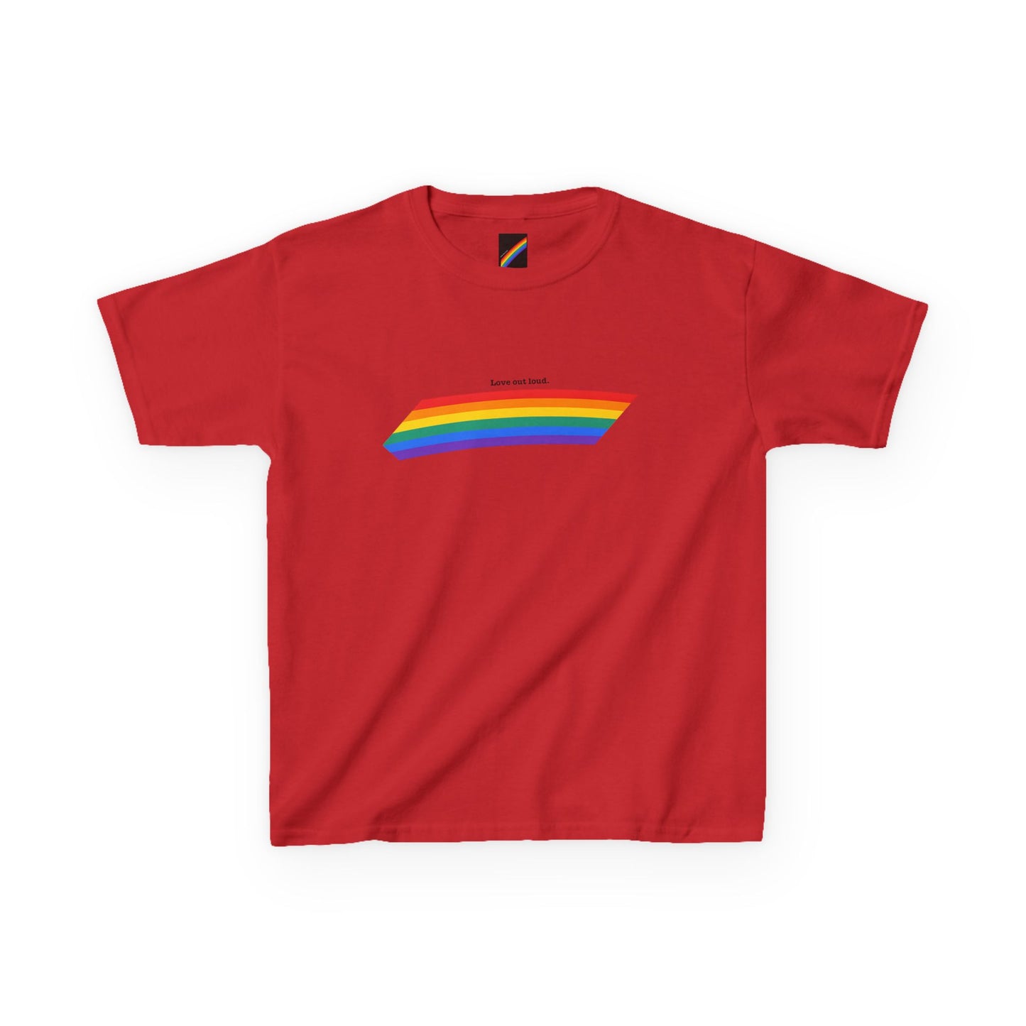 Kids Rainbow Graphic Tee - "Love out Loud" Design pride