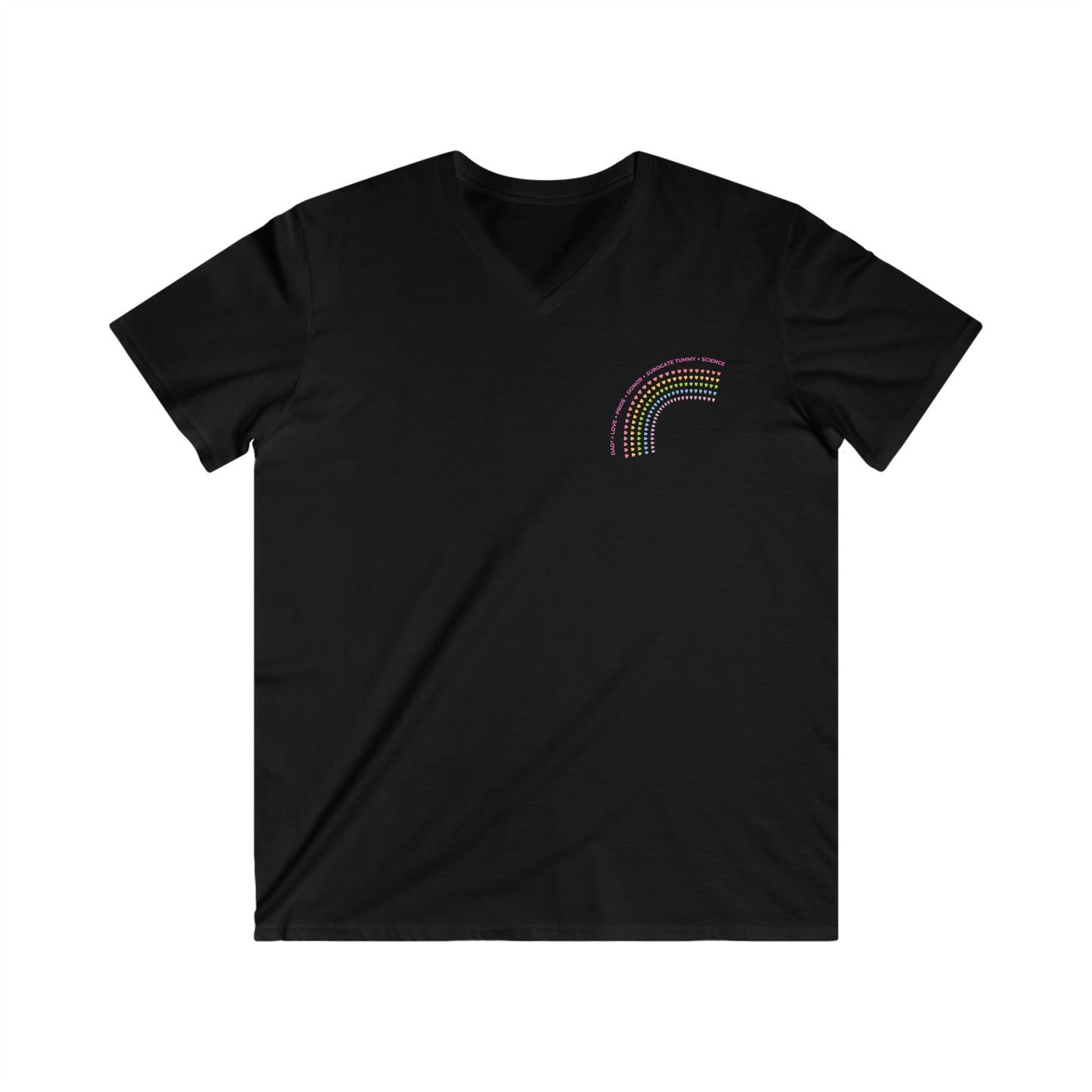 PRIDE Two Dads Rainbow Graphic Men's Fitted V-Neck Tee, Casual Wear, Pride Apparel, Summer Shirt, Unique Gift, Unisex Style