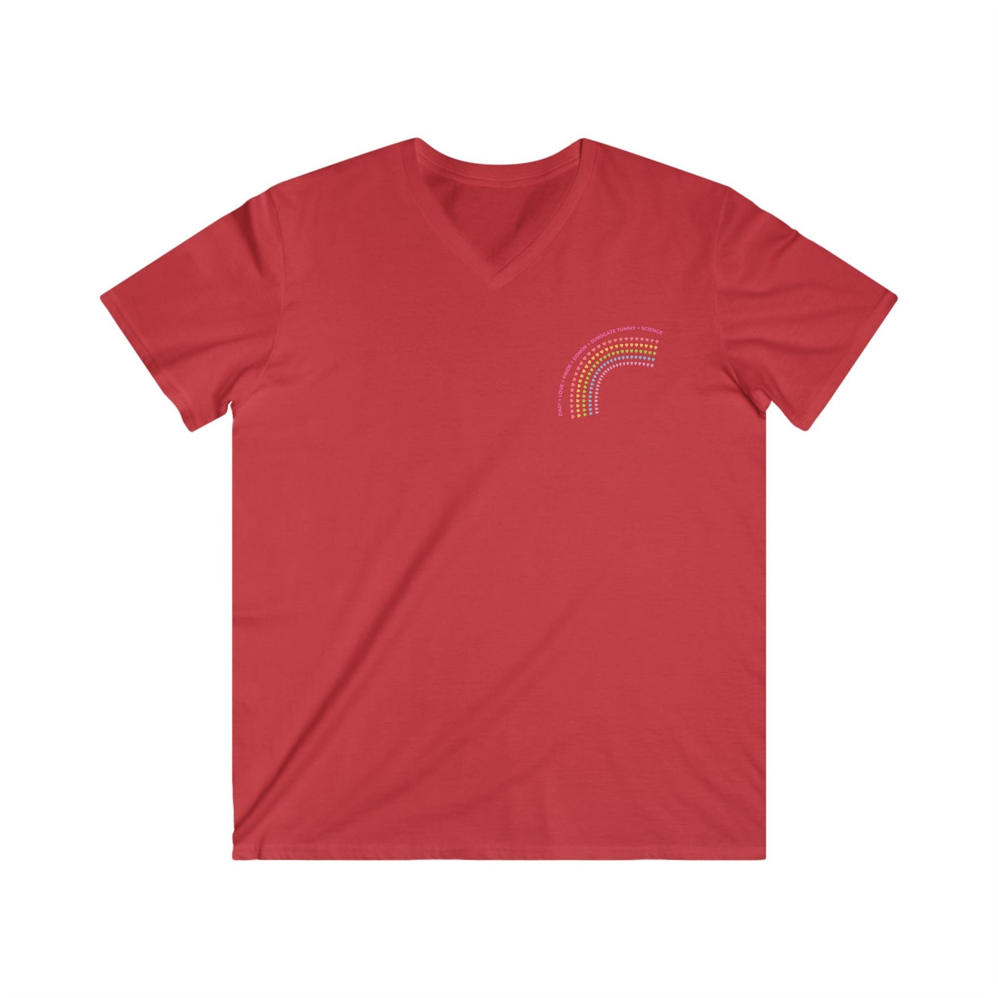 PRIDE Two Dads Rainbow Graphic Men's Fitted V-Neck Tee, Casual Wear, Pride Apparel, Summer Shirt, Unique Gift, Unisex Style