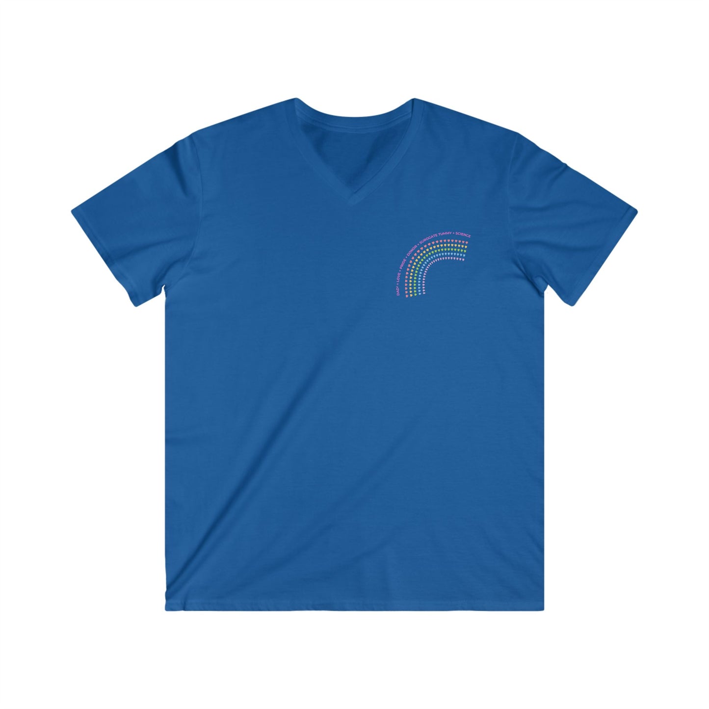 PRIDE Two Dads Rainbow Graphic Men's Fitted V-Neck Tee, Casual Wear, Pride Apparel, Summer Shirt, Unique Gift, Unisex Style