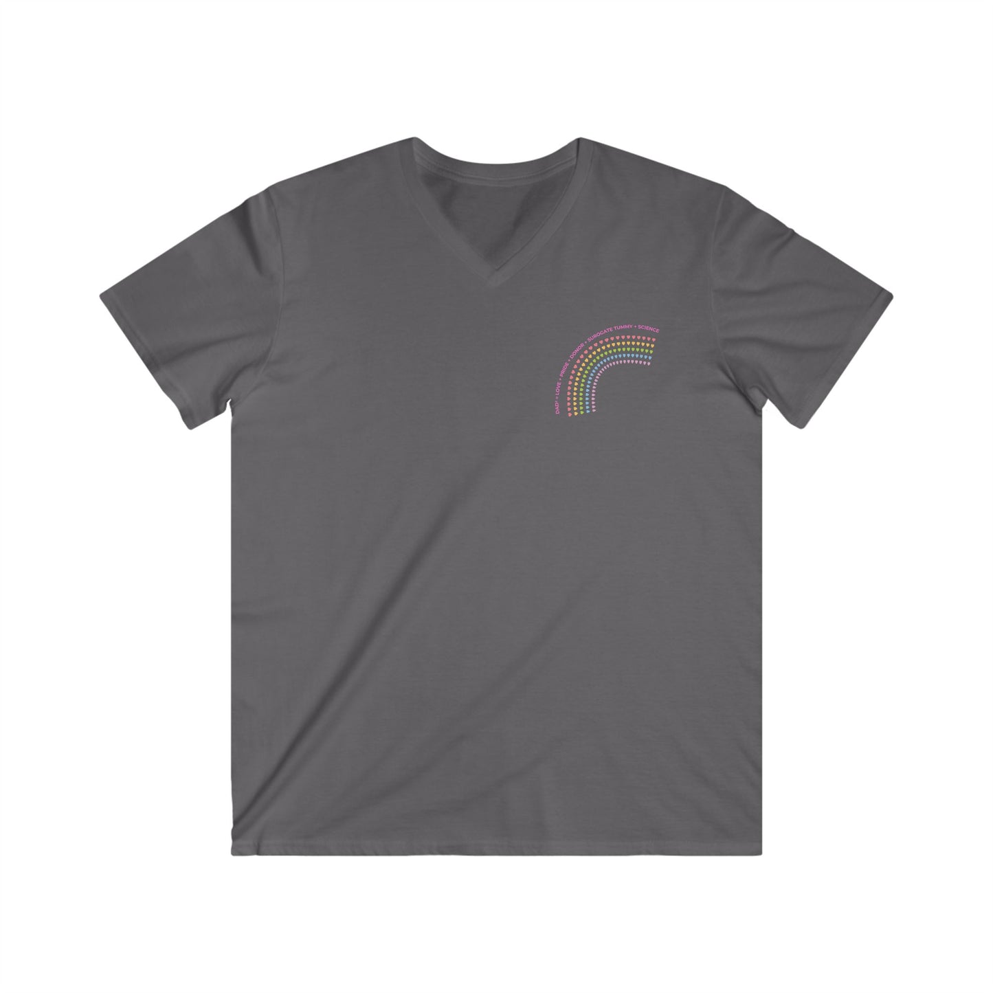 PRIDE Two Dads Rainbow Graphic Men's Fitted V-Neck Tee, Casual Wear, Pride Apparel, Summer Shirt, Unique Gift, Unisex Style