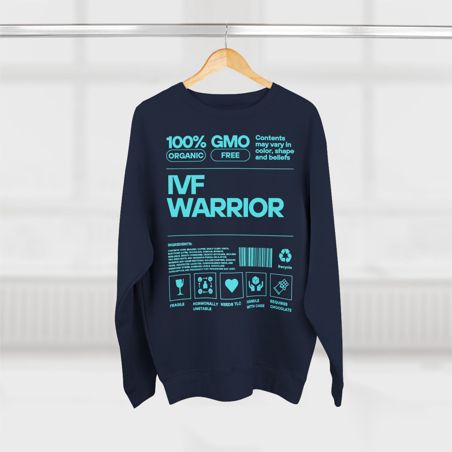 IVF Warrior Crewneck Sweatshirt, Infertility Awareness Jumper, Fertility Support Pullover, TTC Gift Shirt, IVF Survivor Sweater