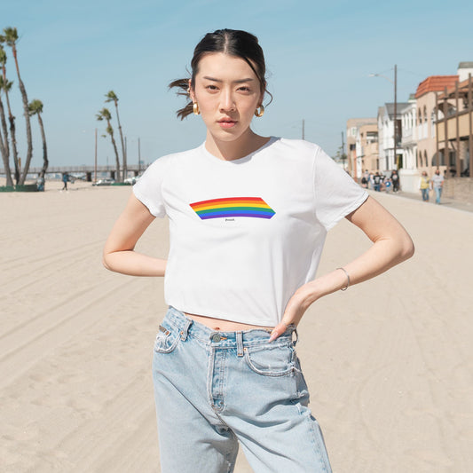 Proud Rainbow Cropped Tee - Flowy LGBT Pride Top