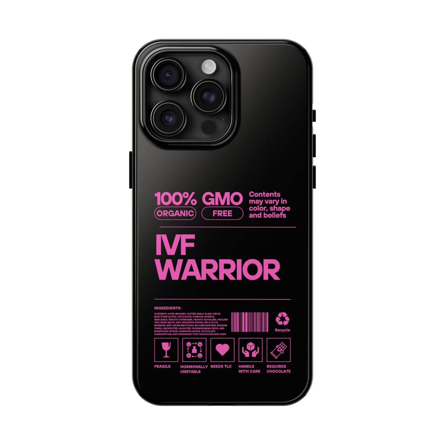 IVF Warrior Tough Phone Case - Empowering Gift for Fertility Journey, IVF Support, Organic Design, Personalized Cases, Motivational Art