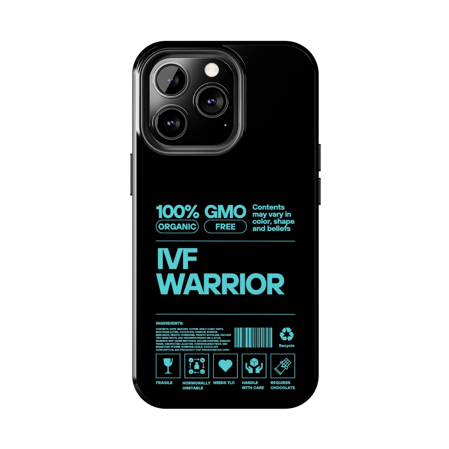 Mint IVF Warrior Tough Phone Case - Empowering Gift for Fertility Journey, IVF Support, Organic Design, Personalized Cases, Motivational Art