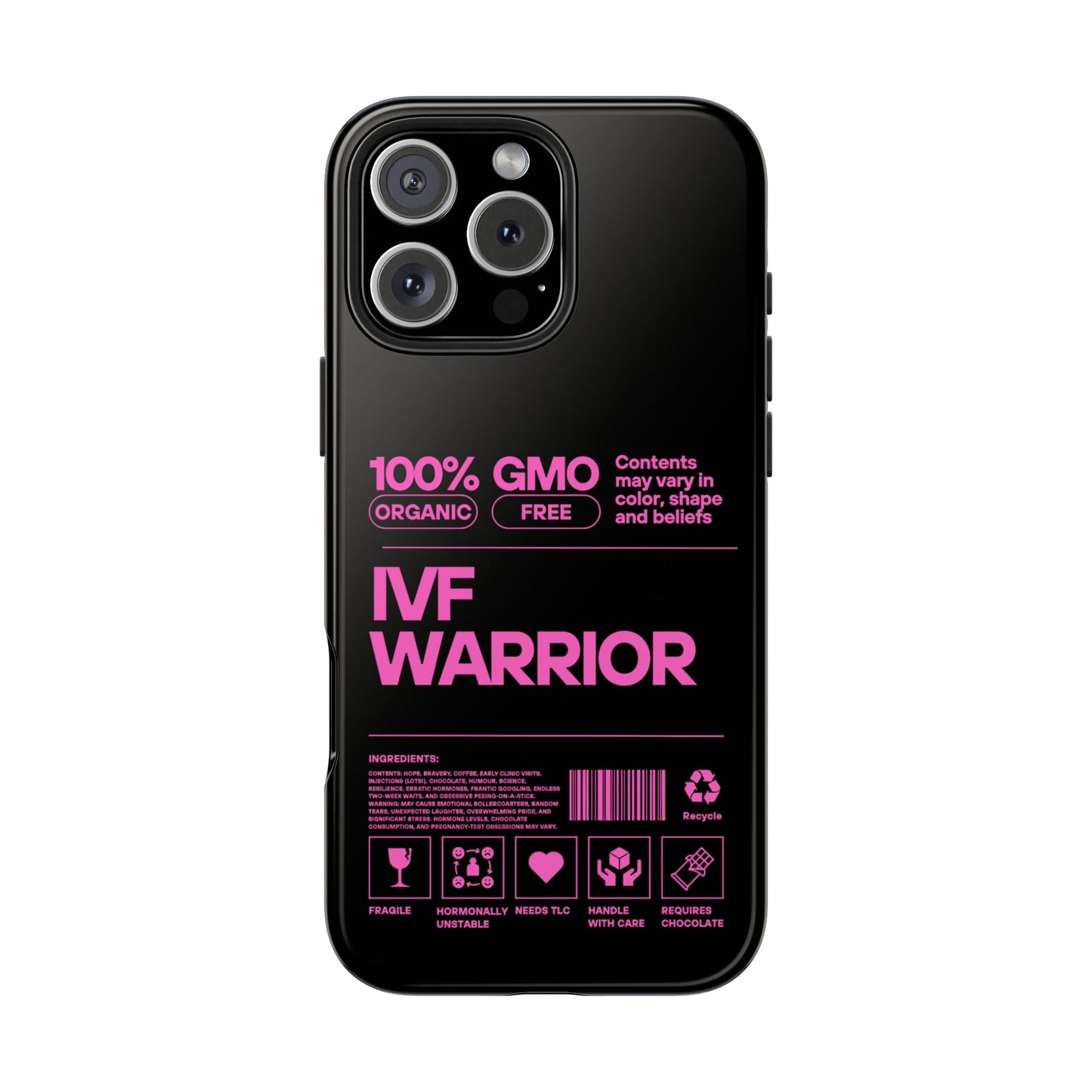 IVF Warrior Tough Phone Case - Empowering Gift for Fertility Journey, IVF Support, Organic Design, Personalized Cases, Motivational Art