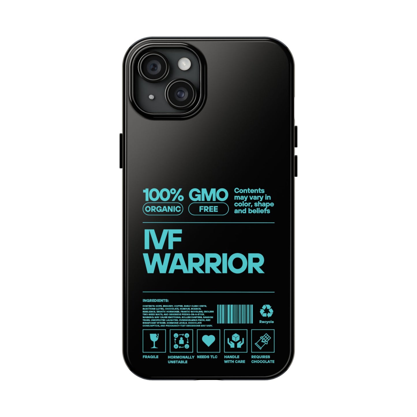 Mint IVF Warrior Tough Phone Case - Empowering Gift for Fertility Journey, IVF Support, Organic Design, Personalized Cases, Motivational Art