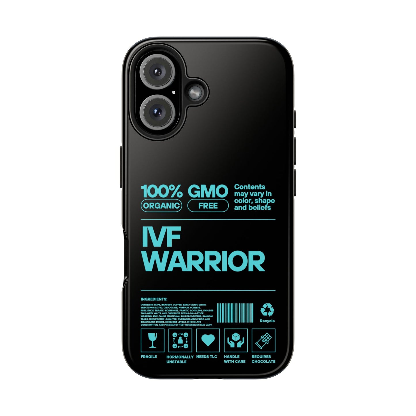 Mint IVF Warrior Tough Phone Case - Empowering Gift for Fertility Journey, IVF Support, Organic Design, Personalized Cases, Motivational Art