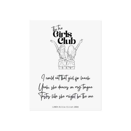 LUNCH Two Girls Club Fine Art Poster - Chic Wall Decor for Friendship Lovers