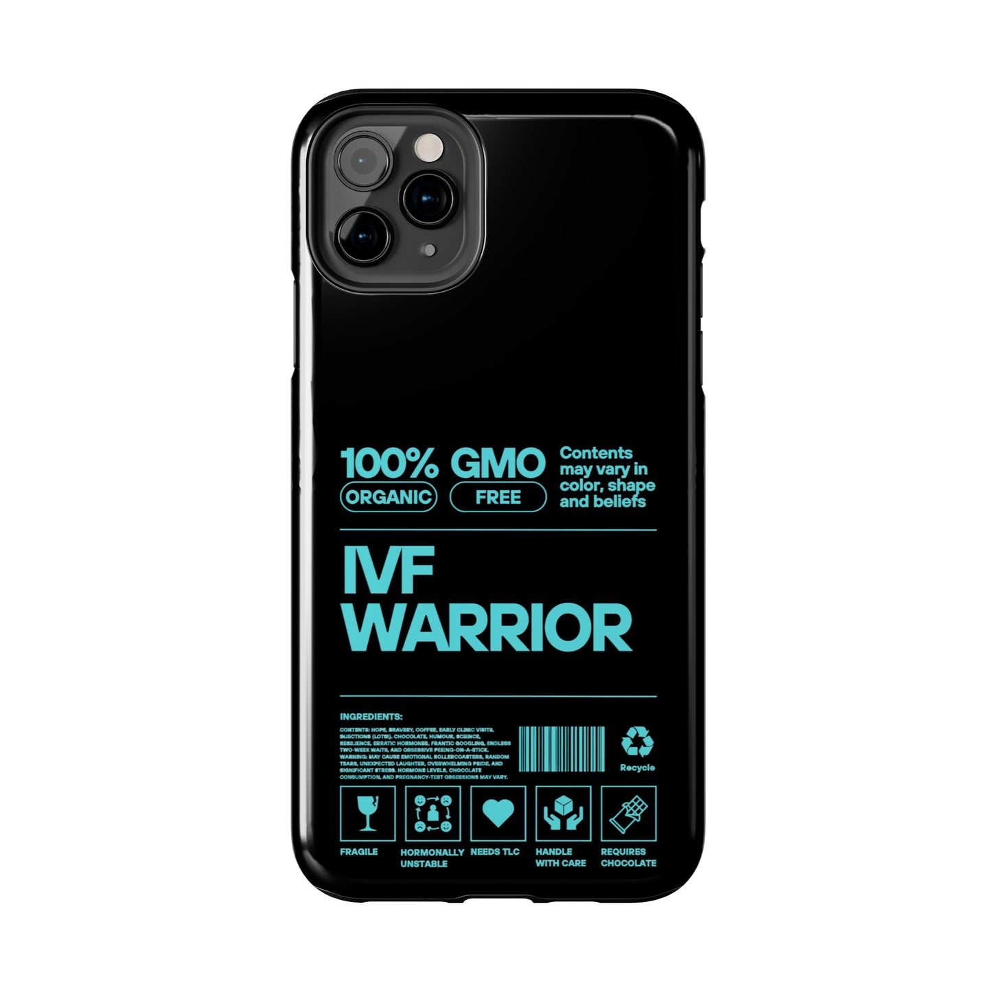 Mint IVF Warrior Tough Phone Case - Empowering Gift for Fertility Journey, IVF Support, Organic Design, Personalized Cases, Motivational Art