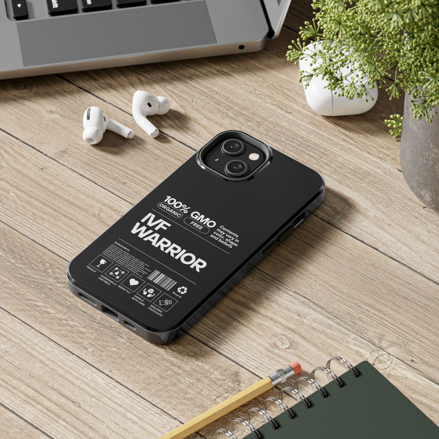 IVF Warrior Tough Phone Case - Empowering Gift for Fertility Journey, IVF Support, Organic Design, Personalized Cases, Motivational Art
