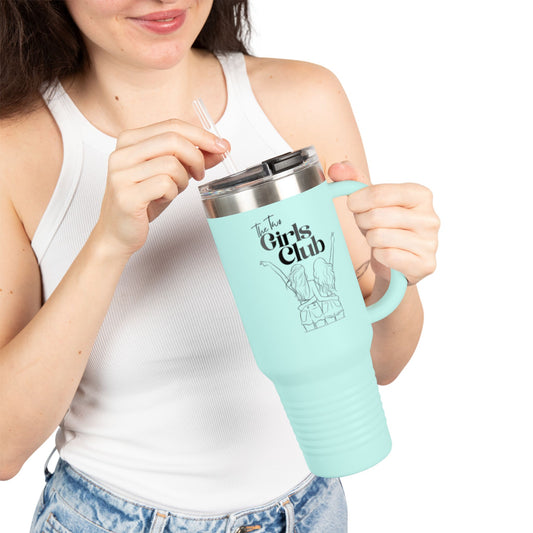 Two Girls Club celebrates Lesbian pride and is for girls who like girls unapologetically proud an Insulated Mug, Playful Lyrics for Lesbians