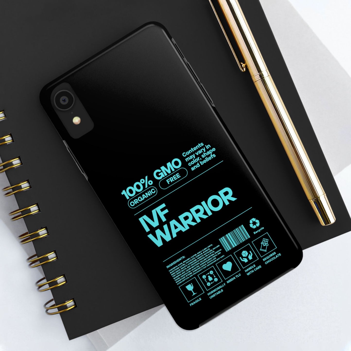 Mint IVF Warrior Tough Phone Case - Empowering Gift for Fertility Journey, IVF Support, Organic Design, Personalized Cases, Motivational Art