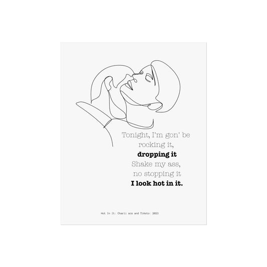 Gay Kiss Modern Fine Art Poster - 'I Look Hot In It' Wall Art for Trendy Decor