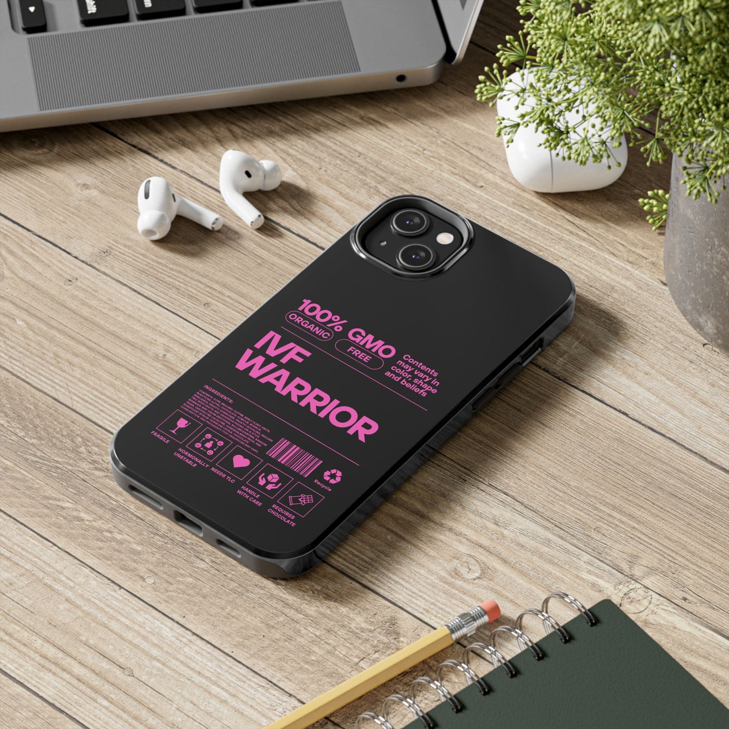 IVF Warrior Tough Phone Case - Empowering Gift for Fertility Journey, IVF Support, Organic Design, Personalized Cases, Motivational Art