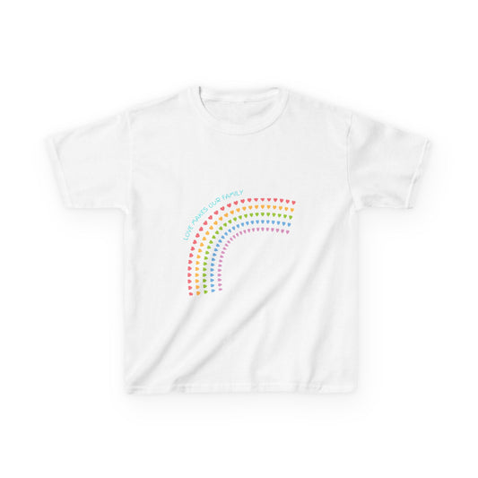 PRIDE FAMILY KIDS Rainbow Heart Kids T-Shirt | Fun Family Shirt, Kids Apparel, Birthday Gift, Unique Style, Rainbow Design