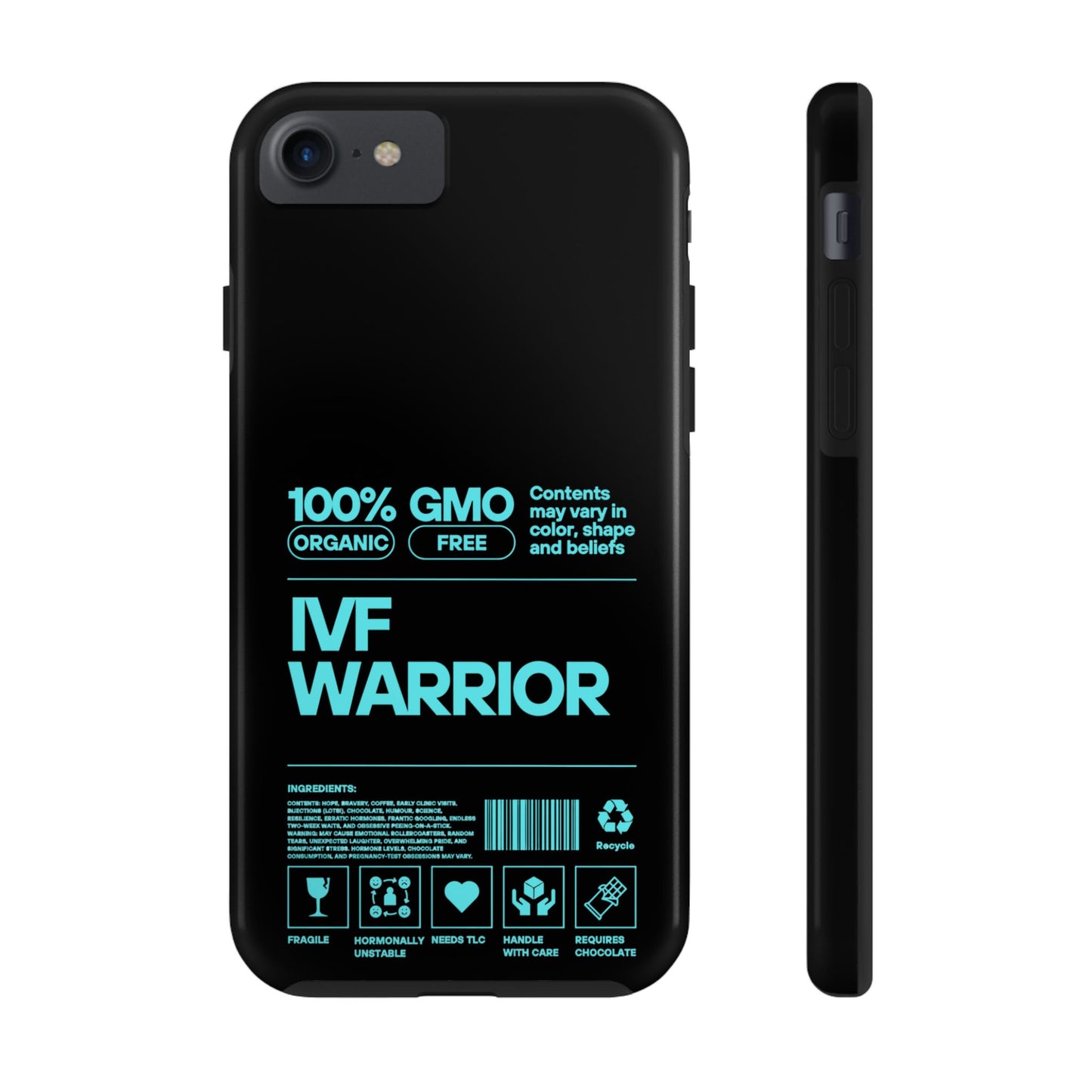 Mint IVF Warrior Tough Phone Case - Empowering Gift for Fertility Journey, IVF Support, Organic Design, Personalized Cases, Motivational Art