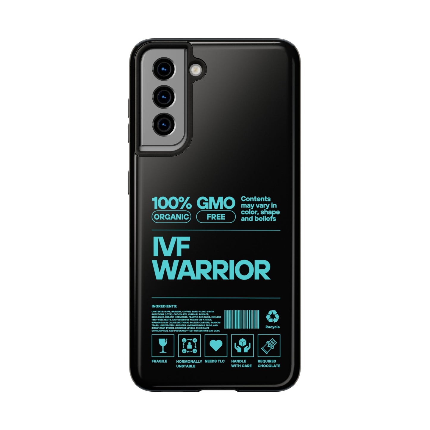 Mint IVF Warrior Tough Phone Case - Empowering Gift for Fertility Journey, IVF Support, Organic Design, Personalized Cases, Motivational Art