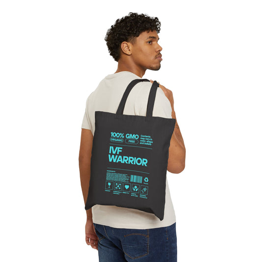 IVF Warrior Cotton Canvas Tote Bag, Inspirational Gift, Eco-Friendly Shopping Bag, Support for IVF Journey, Reusable Tote for Everyday Use,
