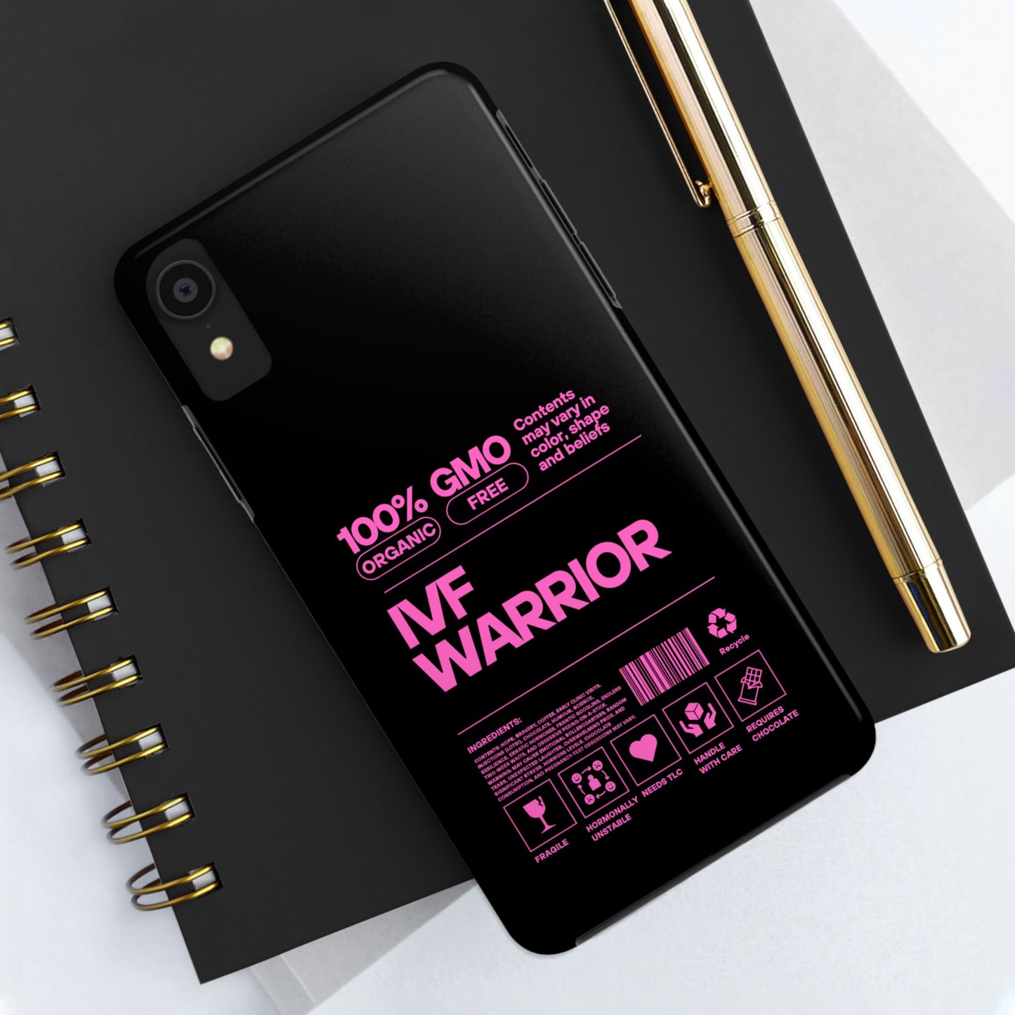 IVF Warrior Tough Phone Case - Empowering Gift for Fertility Journey, IVF Support, Organic Design, Personalized Cases, Motivational Art