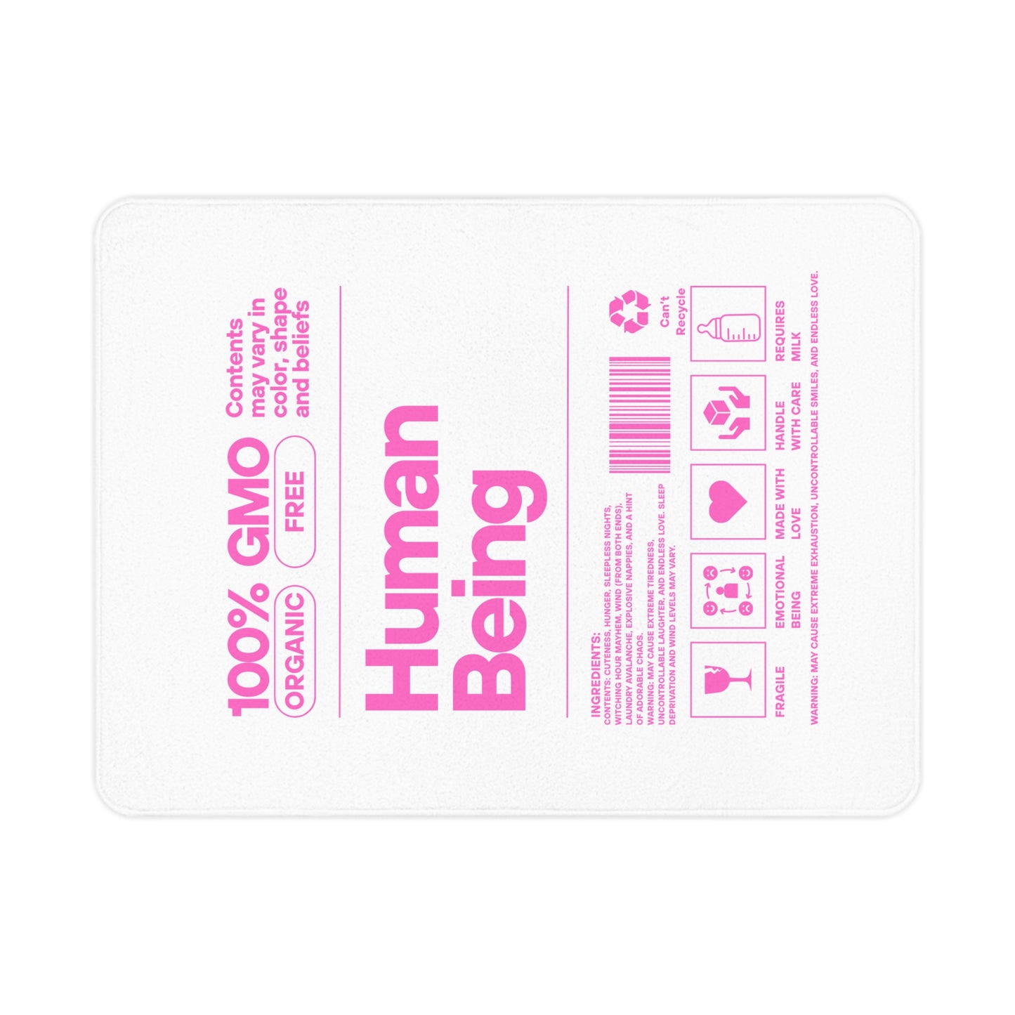 Organic Toddler Blanket – 'Human Being' Design, Eco-Friendly & Soft