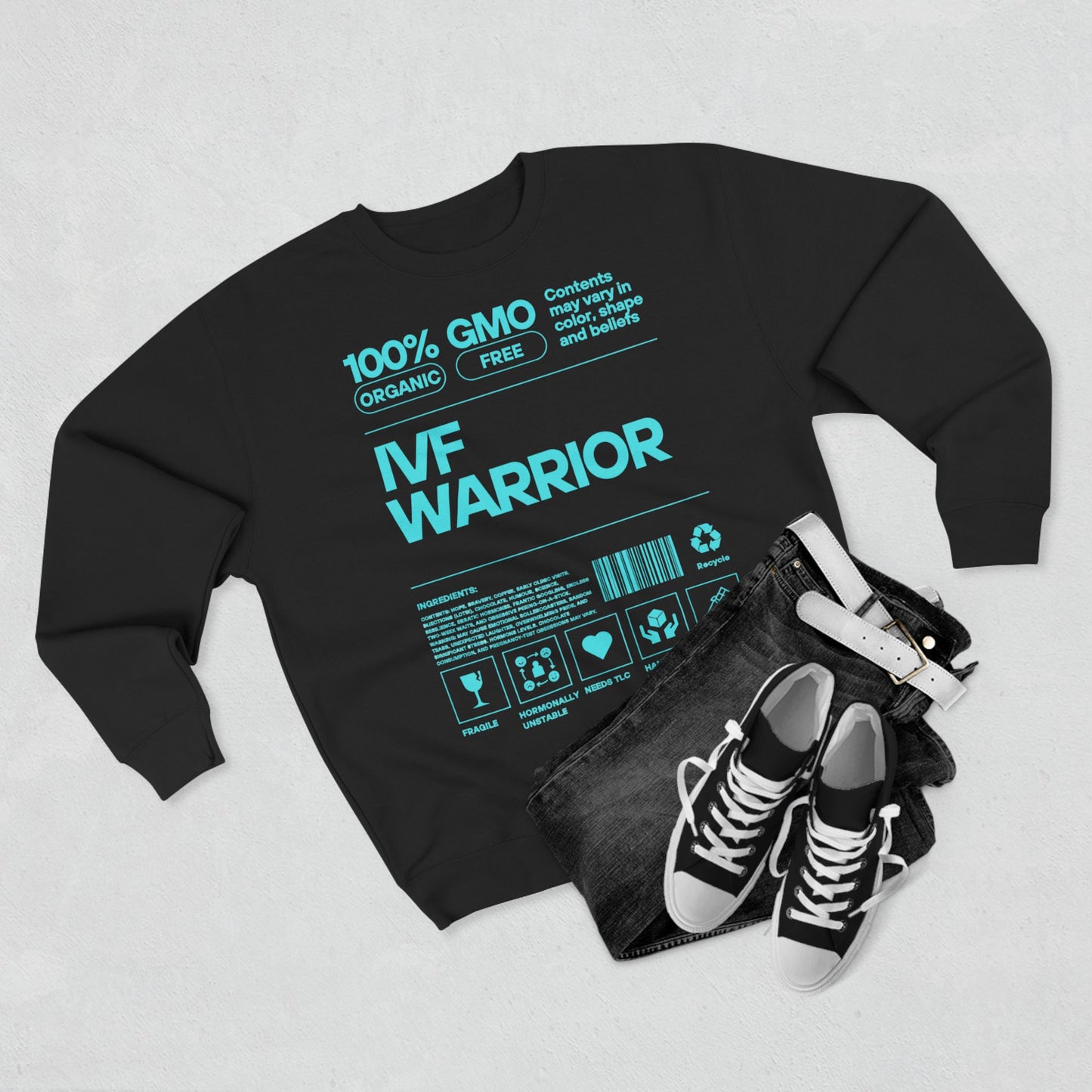 IVF Warrior Crewneck Sweatshirt, Infertility Awareness Jumper, Fertility Support Pullover, TTC Gift Shirt, IVF Survivor Sweater