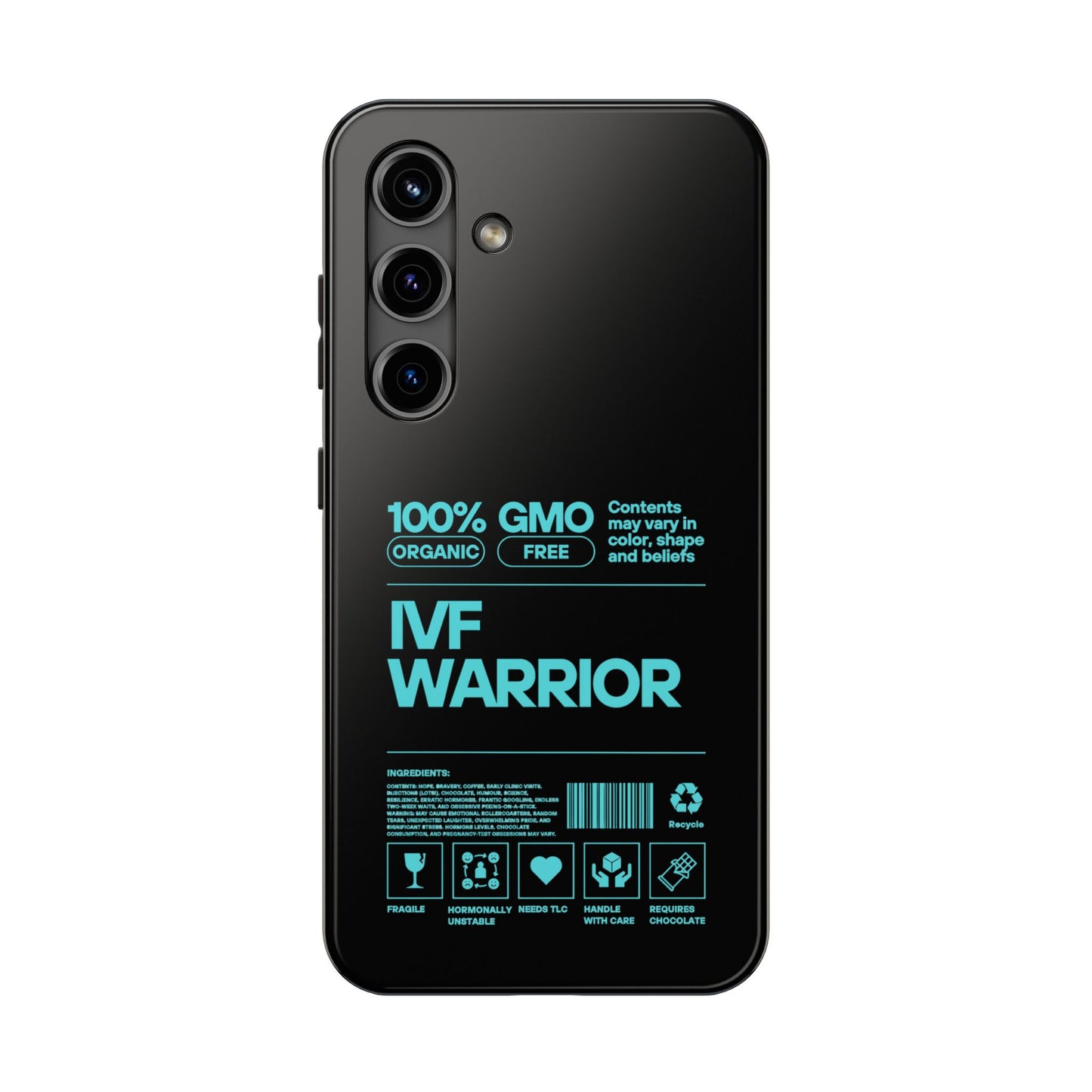 Mint IVF Warrior Tough Phone Case - Empowering Gift for Fertility Journey, IVF Support, Organic Design, Personalized Cases, Motivational Art