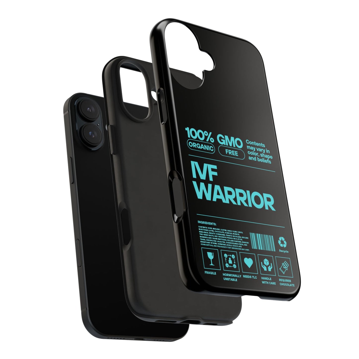 Mint IVF Warrior Tough Phone Case - Empowering Gift for Fertility Journey, IVF Support, Organic Design, Personalized Cases, Motivational Art