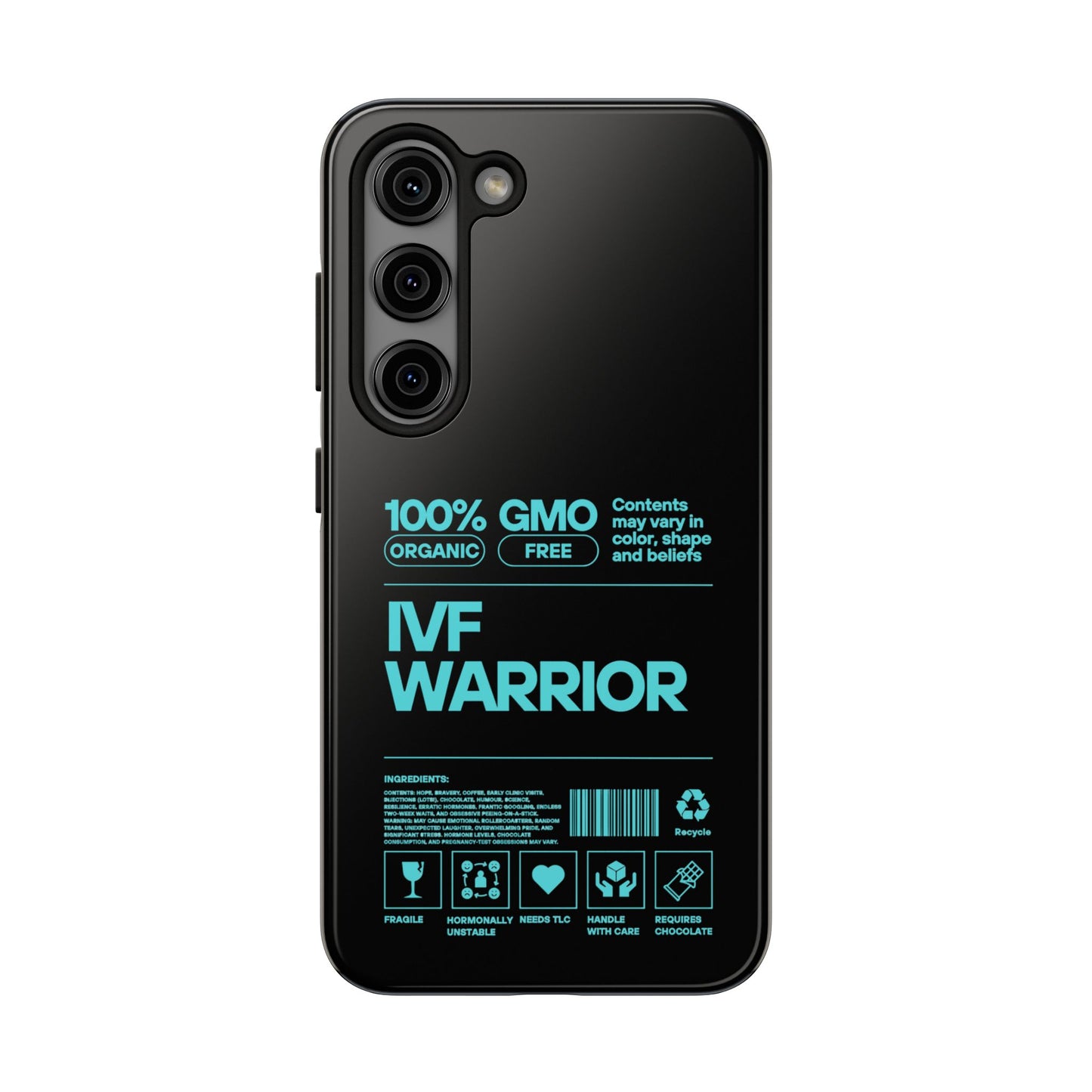 Mint IVF Warrior Tough Phone Case - Empowering Gift for Fertility Journey, IVF Support, Organic Design, Personalized Cases, Motivational Art