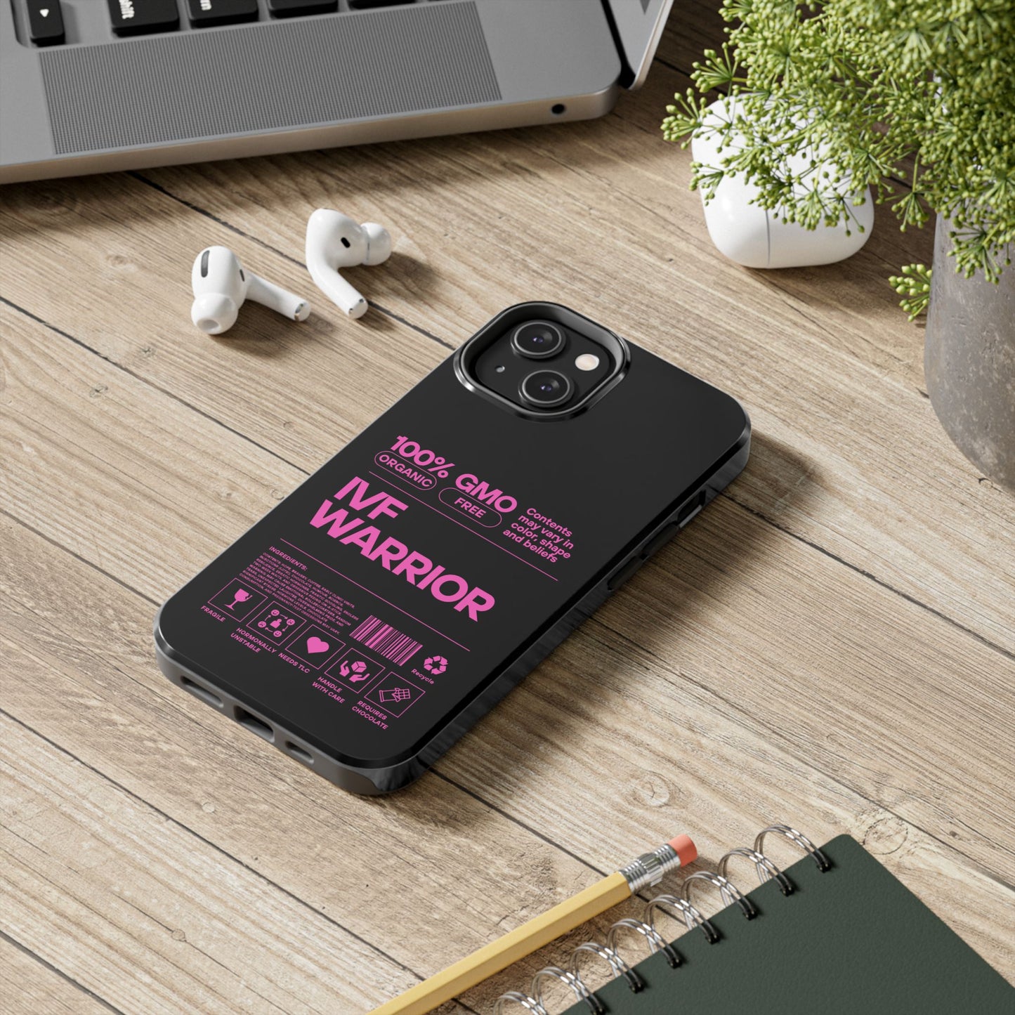IVF Warrior Tough Phone Case - Empowering Gift for Fertility Journey, IVF Support, Organic Design, Personalized Cases, Motivational Art