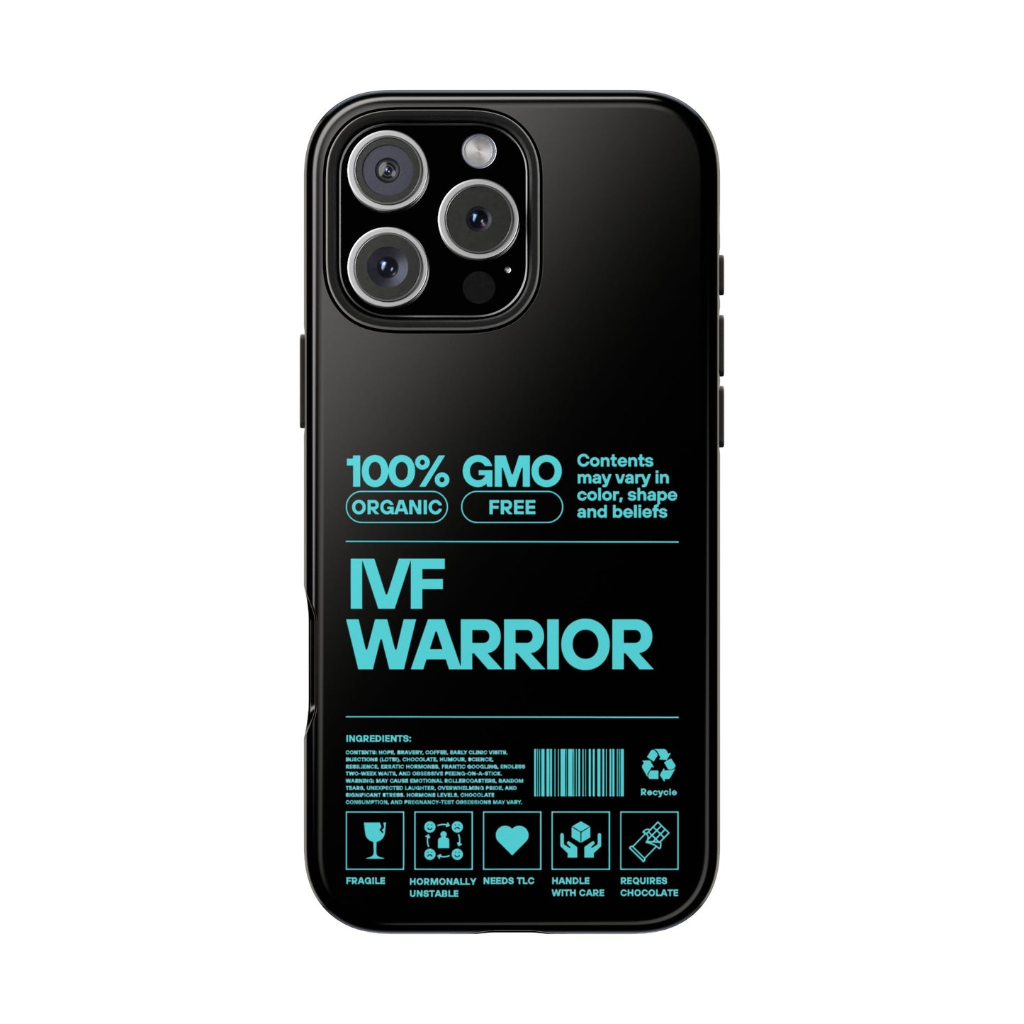 Mint IVF Warrior Tough Phone Case - Empowering Gift for Fertility Journey, IVF Support, Organic Design, Personalized Cases, Motivational Art