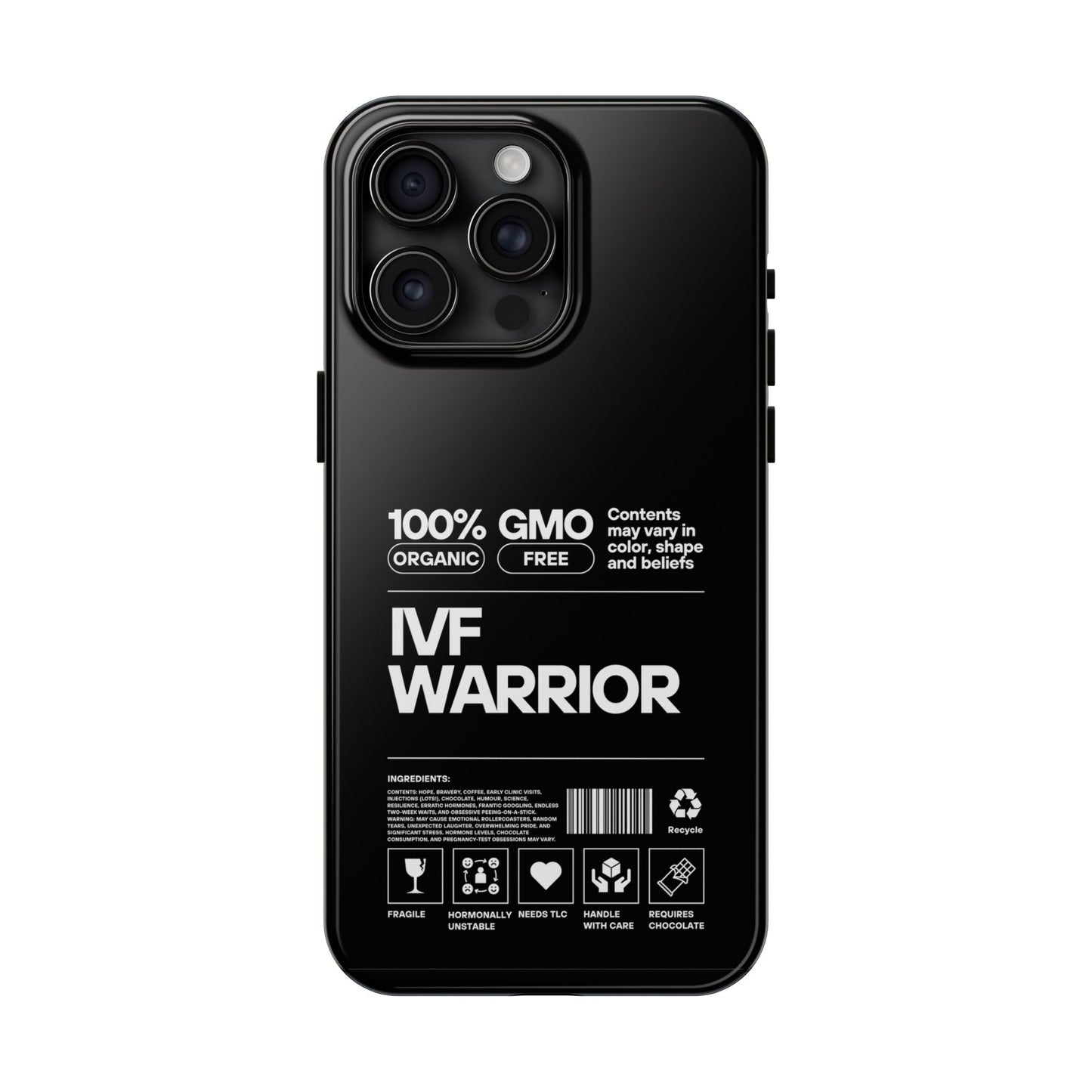 IVF Warrior Tough Phone Case - Empowering Gift for Fertility Journey, IVF Support, Organic Design, Personalized Cases, Motivational Art