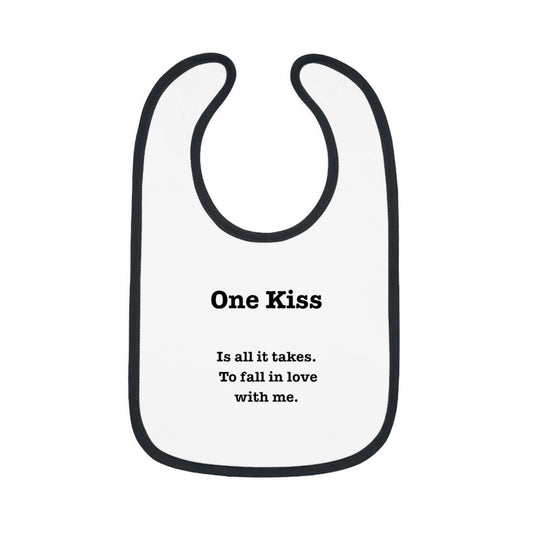 Cute Baby Bib - 'One Kiss' Inspirational Baby Bib for New Parents